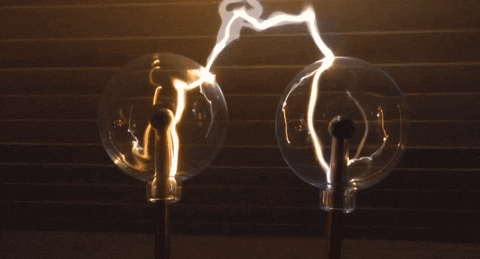 Electric arc between two plasma globes